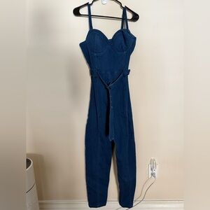 Haute Monde Dark Blue Denim Jumpsuit